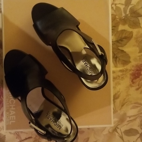 STILL FOR SALE! Mighty real - NWT Michael Kors sandal heels 4 and 1/2 inch heel - Picture 2 of 5